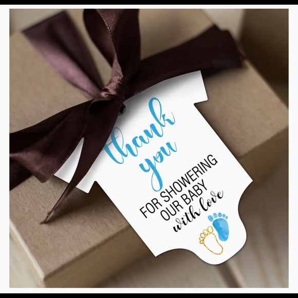 Thank you for showering our baby with gifts tags Baby Boy - Picture 4 of 6